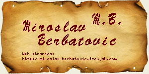 Miroslav Berbatović vizit kartica